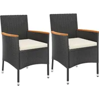 vidaXL Garten-Bistro-Set 3-tlg. Schwarz
