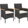 vidaXL Garten-Bistro-Set 3-tlg. Schwarz