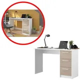 Parisot Essentiel Schreibtisch Weiß Und Eiche 121 Cm