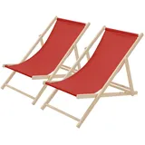 ECD Germany Sonnenliege 117 x 52 x 83 cm Rot