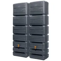 4rain Slim Wandtank Set 700 l graphitgrau