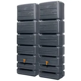 4rain Slim Wandtank Set 700 l graphitgrau