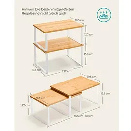 Songmics Küchen-Organizer bambus, weiß 29,7 x 19,5/18,5 x 15,8/13,7 cm, 2 St.