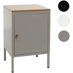 Nachttisch HWC-L84, Nachtschrank Kommode Beistelltisch Schrank, Metall 63x40x40cm, Melaminbeschichtet ~ grau