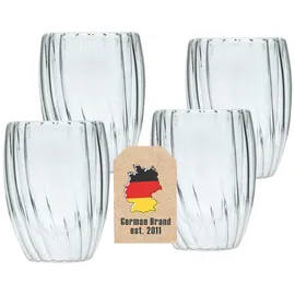 Intirilife Doppelwandiges Thermo Glas 0,21 l 4 St.