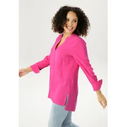 Longbluse ANISTON SELECTED, Damen, Gr. 44, pink, Web, Obermaterial: 100% Viskose, unifarben, Basic, lässig geschnitten lang, V-Ausschnitt, Langarm lange Manschette, Blusen, mit extra-langen Manschetten