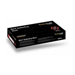 Meditrade Nitril StellarGrip Einmalhandschuhe, puderfrei, schwarz 1292S , 1 Karton = 10 Packungen à 50 Einmalhandschuhe, Größe S