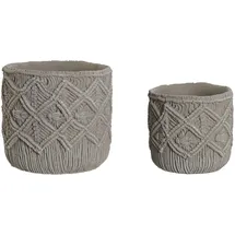 fijalo Home ESPRIT Blumentopf-Set, hellgrau, Zement, 20 x 20 x 18 cm