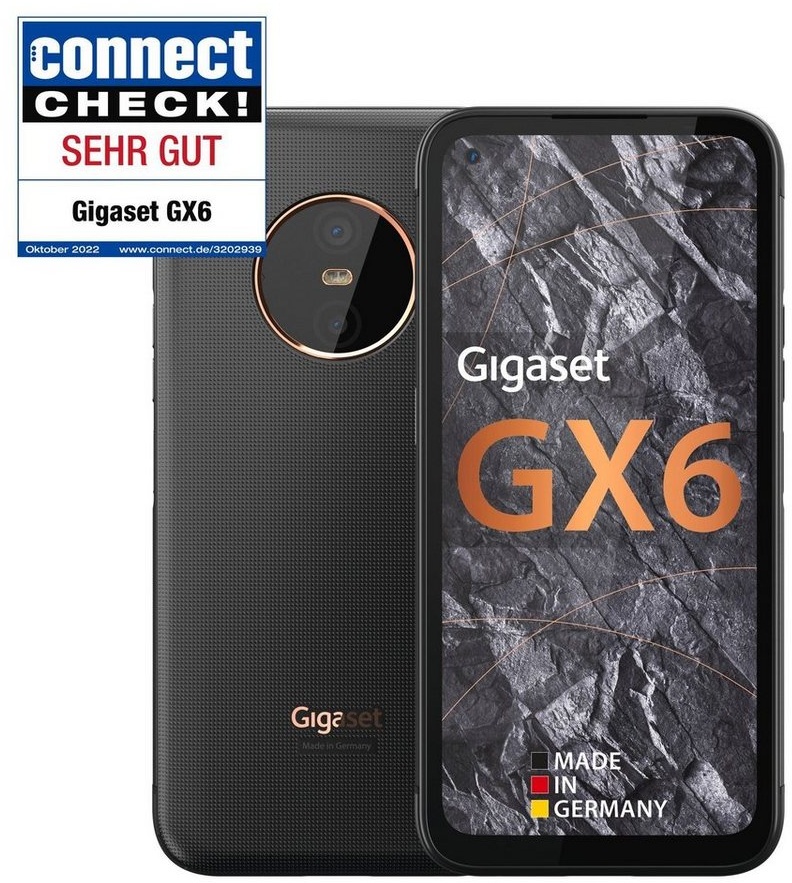 Gigaset GX6 5G Smartphone (16,76 cm/6,6 Zoll, 128 GB Speicherplatz, 50 MP Kamera, Dual-Kamera, 5.000-mAh Akku) schwarz