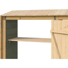 Weka Kaminholzregal Holz 249,4 x 50 x 211 cm graugrün/eiche hell