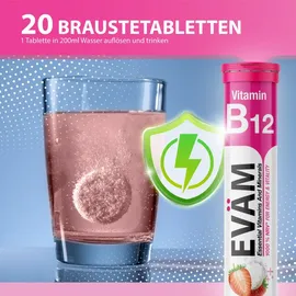 callaghan international EVÄM Vitamin B12 Brausetabletten Geschmack Erdbeere 20 St.
