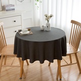 Simurq Tischdecke Abwaschbar - Wasserabweisend | Tischdecke Rund 160 Leinenoptik-Lotuseffekt | Pflegeleicht & fleckenabweisend Tischdecken | Tischdecke Grau -Tischtuch Table Cloth (Grau, 160 Rund)