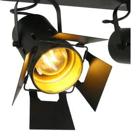 Steinhauer RETRO Decken Spot Leuchte Wohn Zimmer Studio schwarz-gold Lampe beweglich 7997ZW