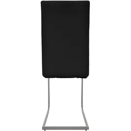 ML-Design Esszimmerstühle 4er Set Schwarz Schwingstuhl Freischwinger mit hoher Rückenlehne Kunstleder