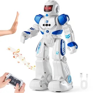 Vevor RC-Roboterspielzeug für Kinder, programmierbarer, Ferngesteuerter Smart-Roboter mit Gestenerkennung, interaktiver laufender, singender und Tanzender Roboter für Kinder ab 3 Jahren, 160x80x265mm