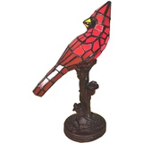 Clayre&Eef Tischleuchte 5LL-6102R Vogel, rot, Tiffany-Stil