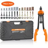 Vevor Nietmutternzange-Set Blindnietmutternzange 410 mm, Nietenzange 13 Sätze von Muttern & Dornen, Nietmutterwerkzeug M3 M4 M5 M6 M8 M10 M12 Profi Handnietzange, Nietmaschine Gewinde Nieten