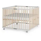 Sämann – make a difference. Laufgitter, Weiß, Natur, Holz, Echtholz,Buche, 100x74x100 cm, Babymöbel, Laufstall Baby