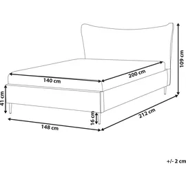 Beliani Beliani, Bett, Chaleix 140 x 200 cm,