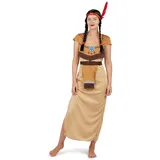 P'TIT CLOWN - Indianerkostü Kostüm für Erwachsene - Perfekt für Karneval, Kostümpartys und Themenveranstaltungen - Vollständig und realistisch - Polyester (Damen, S-M)