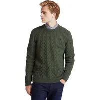 Timberland Phillips Brook Cable Crew Neck Pullover - Leaf