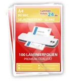 selbstklebende Laminierfolien A4, 2 x 80 Mic, glänzend
