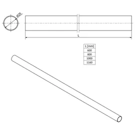 SOTech Kleiderstange Rund Ø 25 mm 1000 mm Schwarz