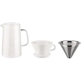 Alessi Slow coffee Set transparent/weiß