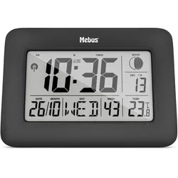 Mebus Quarz-Wanduhr Digital 16,2x23cm - schwarz
