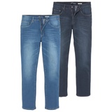 Arizona Stretch-Jeans »Willis«, (Packung, 2 tlg.), straight-fit, lange Beine, mit Nieten, niedrige Leibhöhe, Gr. 50 - N-Gr, blue used und blue black used, , 77295018-50 N-Gr