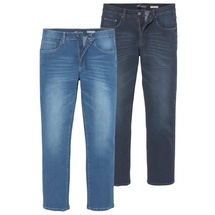 Arizona Stretch-Jeans »Willis«, (Packung, 2 tlg.), straight-fit, lange Beine, mit Nieten, niedrige Leibhöhe, Gr. 50 - N-Gr, blue used und blue black used, , 77295018-50 N-Gr