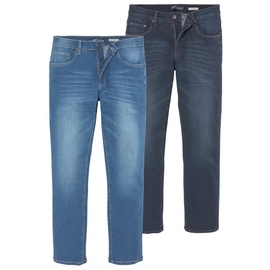 Arizona Stretch-Jeans »Willis«, (Packung, 2 tlg.), straight-fit, lange Beine, mit Nieten, niedrige Leibhöhe, Gr. 50 - N-Gr, blue used und blue black used, , 77295018-50 N-Gr