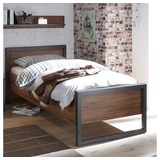 Lomadox Jugendbett Bettgestell DALLAS-61 Liegefläche 90x200cm im Industrial Stil mit Matera Anthrazit und Stirling Oak Nb. b/h/t ca. 106x86x209cm