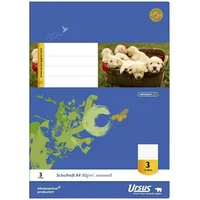Ursus Basic Schulheft, A4, 16 Blatt 80g/qm 21 Doppellinien