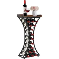 Vevor Weinregal 15 Flaschen 20 x 20 x 100 cm Schwarz