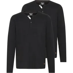 Sweatshirt BLEND "Langarmshirt BHMBHOLLIE", Herren, Gr. S, schwarz (schwarz, schwarz), Obermaterial: 50% Baumwolle CO. 50% Polyester PES., Sweatshirts Sweatshirt