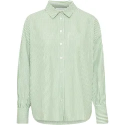 Langarmbluse FRANSA "Langarmbluse FRPoppa", Damen, Gr. XXL, grün (online lime mix), Web, Obermaterial: 60% Baumwolle CO. 40% Polyester PES., casual, normal, Blusen