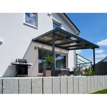 Gutta Terrassendach Premium 410 x 306 cm anthrazit / Polycarbonat bronce