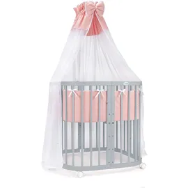 Waldin Babybett Kinderbett 7in1 mit Matratze,