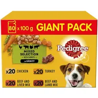 Pedigree Adult in Sauce Multipack Nassfutter Hund Beutel (100 g) 2 Packungen (160 x 100 g)