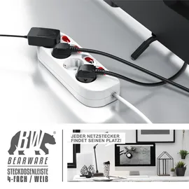 Bearware Steckdosenleiste 1,5 m Weiß 4 St.