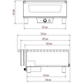 effeuno s.r.l. Effeuno | P234H PRO-Linie 509°C | 3,4 kW | inkl. Effeuno Stein | 2...