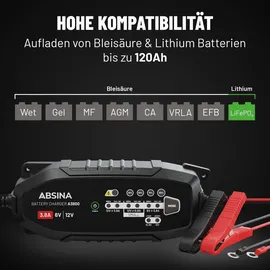 Absina 301008 301008 Automatikladegerät 6 V, 12 V 3.8 A