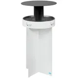 Proregal Robuster Ascher mit Schutzdach HxBxT 75 x 44 x 44 cm Verzinkter Stahl Weiß