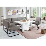 exxpo - sofa fashion Eckbank EXXPO - SOFA FASHION "Affogato, bequem und elegant, hochwertige Detailverarbeitung", braun (schlamm), B:157cm H:82cm T:245cm, Sitzbänke, Eckbank, Frei im Raum stellbar