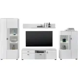 furn.design Wohnwand weiß matt 4-teilig 320 x 180 cm, Wohnzimmer, Wohnwände, Anbauwände
