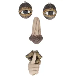 Relaxdays Baumgesicht mit Ruhe-Geste Beige,Braun,Schwarz