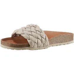 Pantolette VERBENAS "RICA TRENZA SOFT", Damen, Gr. 42, beige, Lederimitat, klassisch, Schuhe, Sommerschuh, Schlappen, Strandschuh mit geflochtener Bandage
