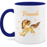 Tasse Tassen 325ml - Einhorn Unicorn mit Namen - 325 ml - Dunkelblau - und name einhörnern personalisierte motiv personalisiertes einem mädchen sachen geschenke einhorntasse einhörner