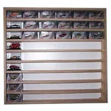 Alsino V09 Vitrine Sammlervitrine aus Holz Modellauto Maßstab 1:87 Schuco Hängevitrine Setzkasten - 9 Stellebenen, inklusixe klaren Acrylglasscheiben